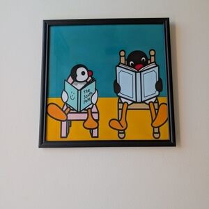 Framed Pingu Pinga Art Print In Square Black Frame (31x31cm)